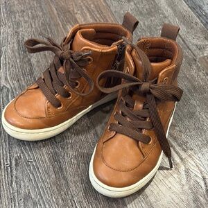 Brown Kids High-Top Sneakers